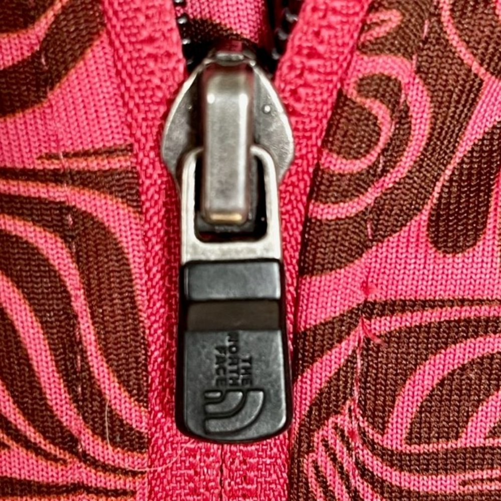 The North Face Swirly Clouds Full Zip Stretch Hooded Jacket - Pink/Brown - M - Picture 12 of 14